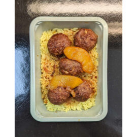 Peach meatballs