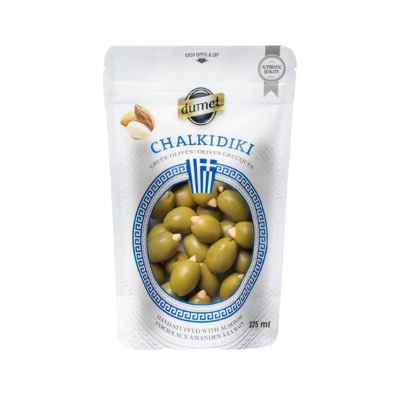 Green olives stuffed with almonds