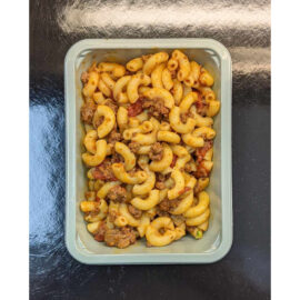 Beef and macaroni single portion