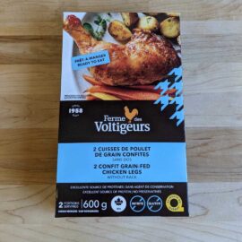 Confit grain-fed chicken legs